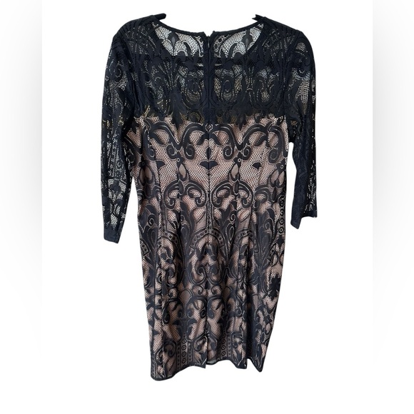 Adrianna Papell Elegant Black and Tan Lace Dress size 12 - Picture 6 of 10